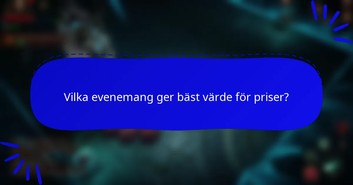 Vilka evenemang ger bäst värde för priser?